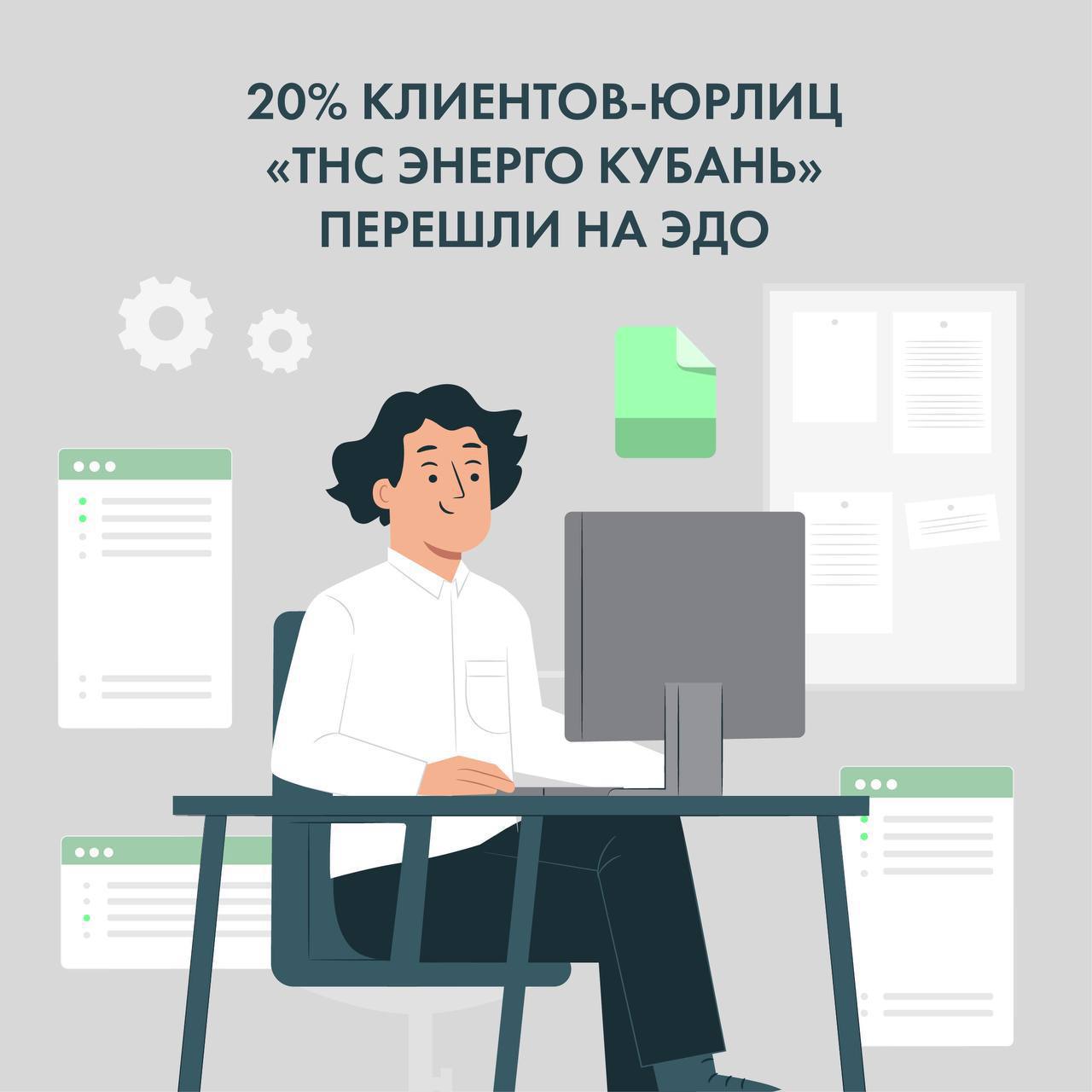 20% бизнес-клиентов «ТНС энерго Кубань» перешли на электронный документооборот